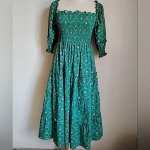 Hill House Home Emerald Trellis Nap Dress S Green Nesli Cottage Peasant Fairy